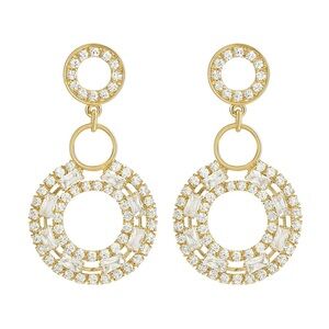 ⚜️ Elegant Gold Circle Drop Earrings